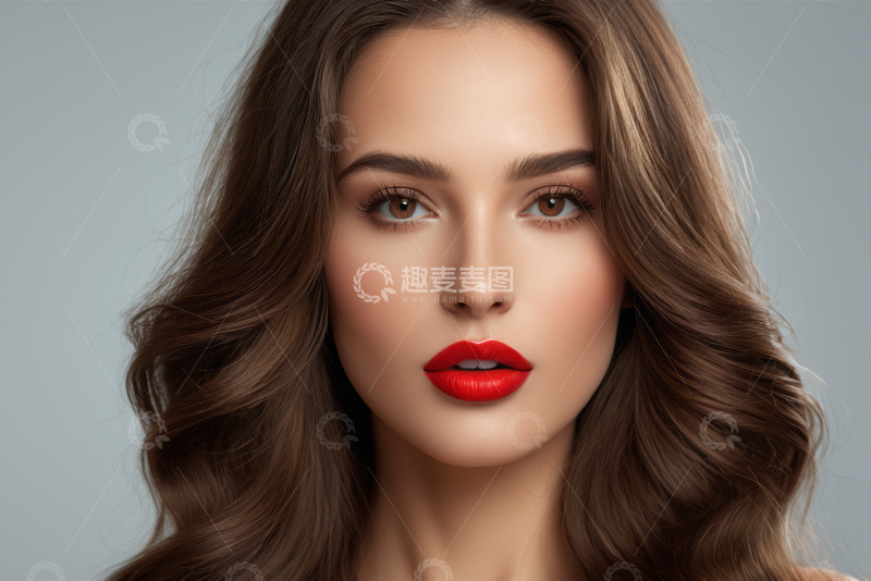 高清大图下载【趣麦麦图】美丽女性面部特写肖像
