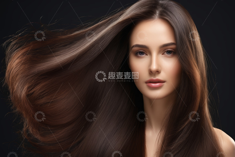 高清大图下载【趣麦麦图】长发女性特写肖像素材