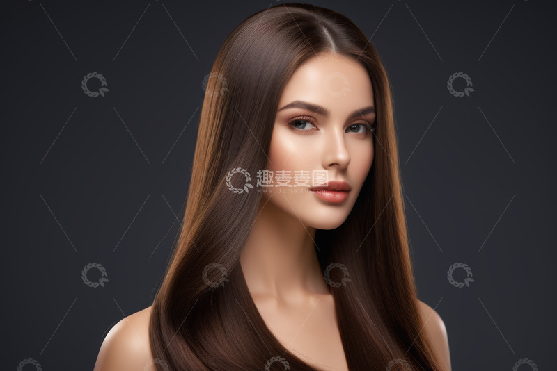 高清大图下载【趣麦麦图】长发女性面部特写