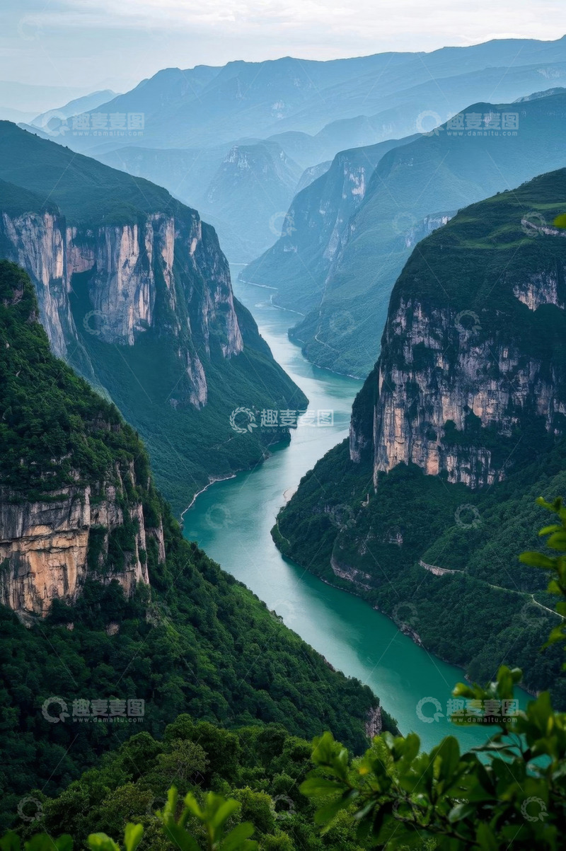 高清大图下载【趣麦麦图】山谷河流自然风光全景