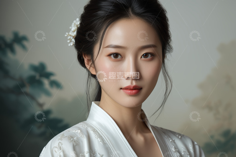 高清大图下载【趣麦麦图】身着汉服的东方女子肖像