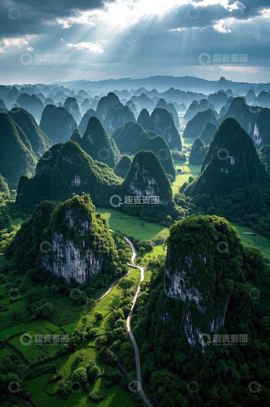 桂林山水航拍全景