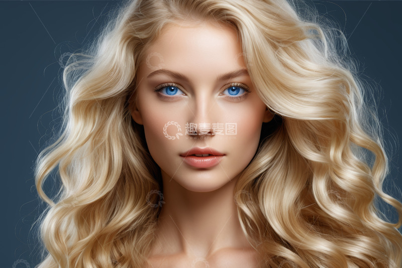 高清大图下载【趣麦麦图】金发女子面部特写