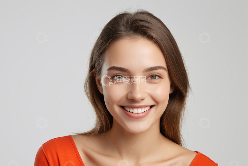 高清大图下载【趣麦麦图】微笑女子半身人像素材