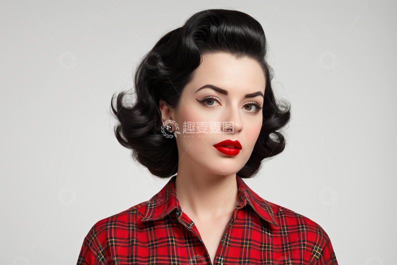 高清大图下载【趣麦麦图】复古装扮女性特写