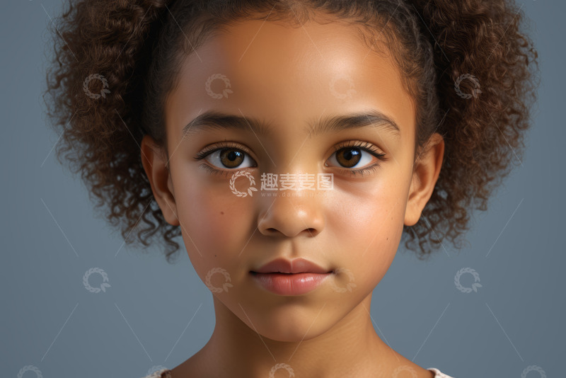 高清大图下载【趣麦麦图】非洲裔小女孩面部特写