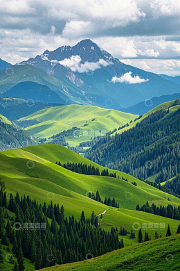 青山翠谷自然风光全景