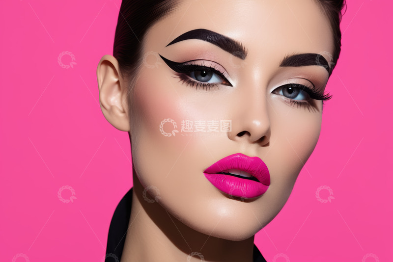 高清大图下载【趣麦麦图】时尚女孩特写美妆肖像