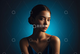 亚洲青年女性半身肖像