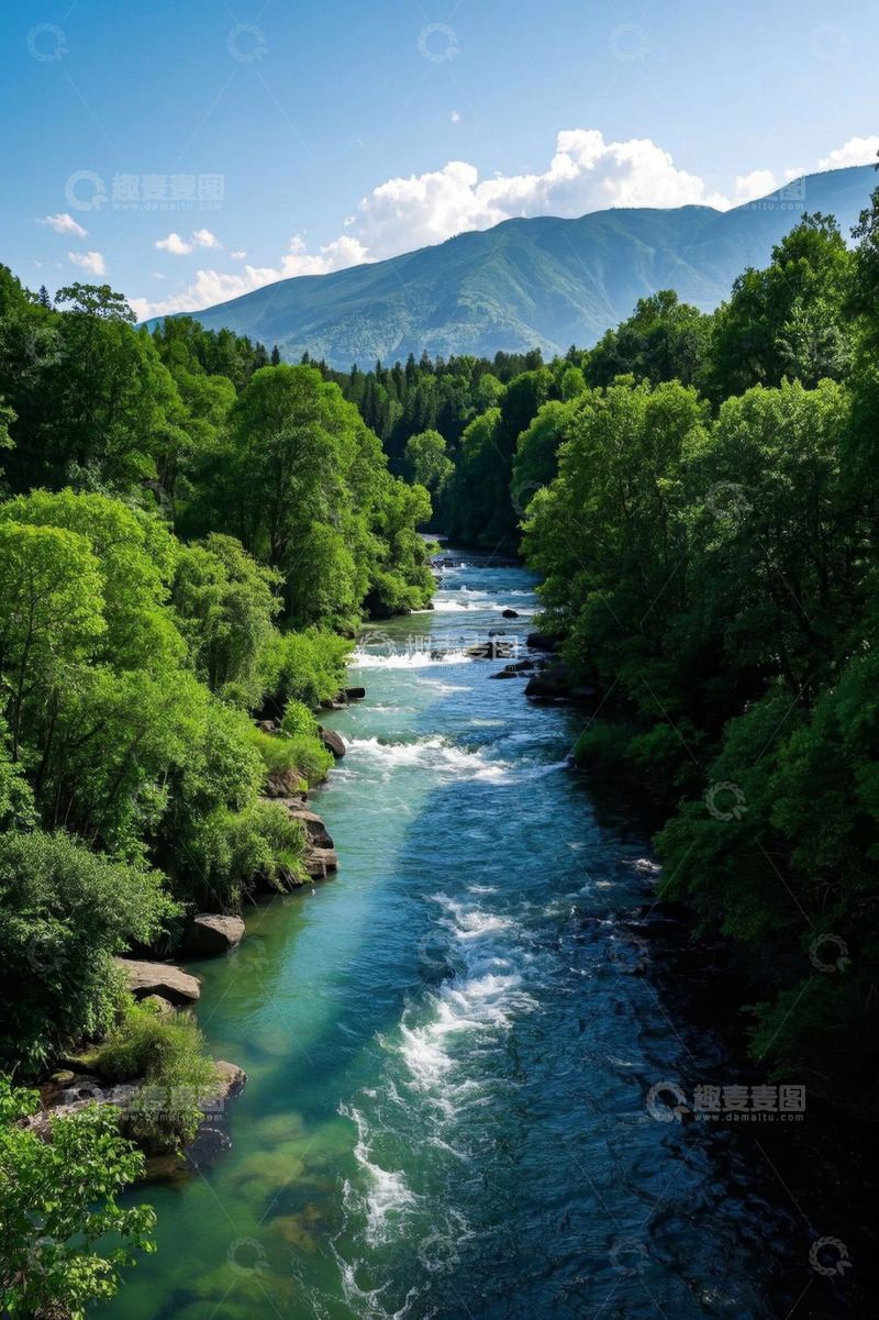 高清大图下载【趣麦麦图】山间河流森林自然风光
