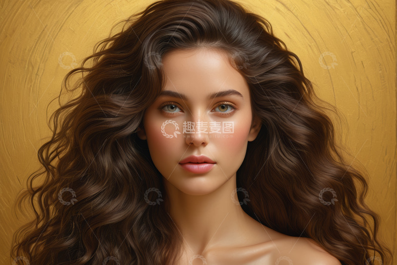 高清大图下载【趣麦麦图】卷发女性特写