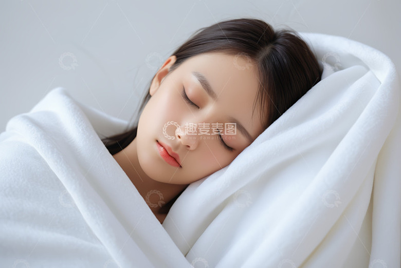 室内熟睡的年轻女性