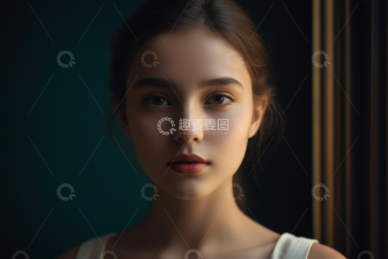 高清大图下载【趣麦麦图】年轻女子面部特写