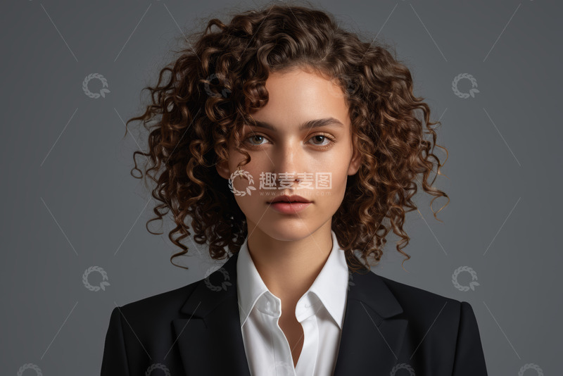 高清大图下载【趣麦麦图】职业女性正装肖像特写