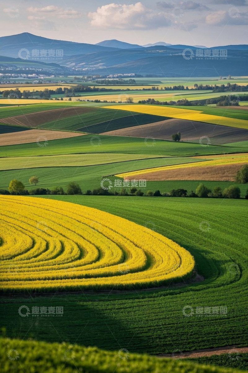 高清大图下载【趣麦麦图】田野风光多彩农田景色