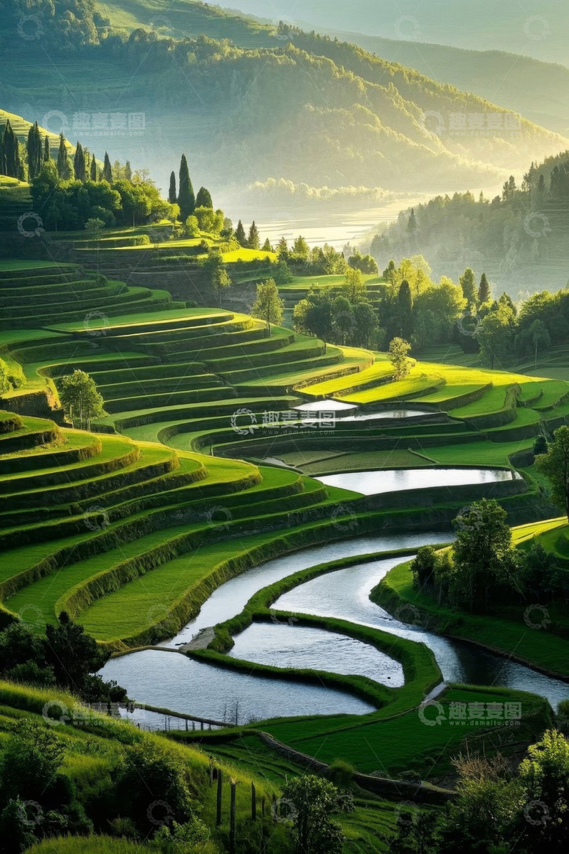 高清大图下载【趣麦麦图】田园梯田自然风光