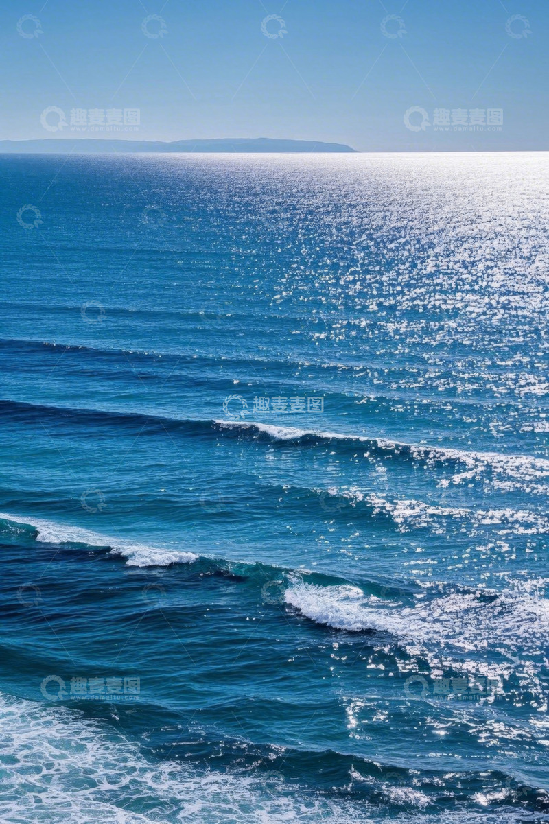 高清大图下载【趣麦麦图】广阔海面与波浪的自然景观