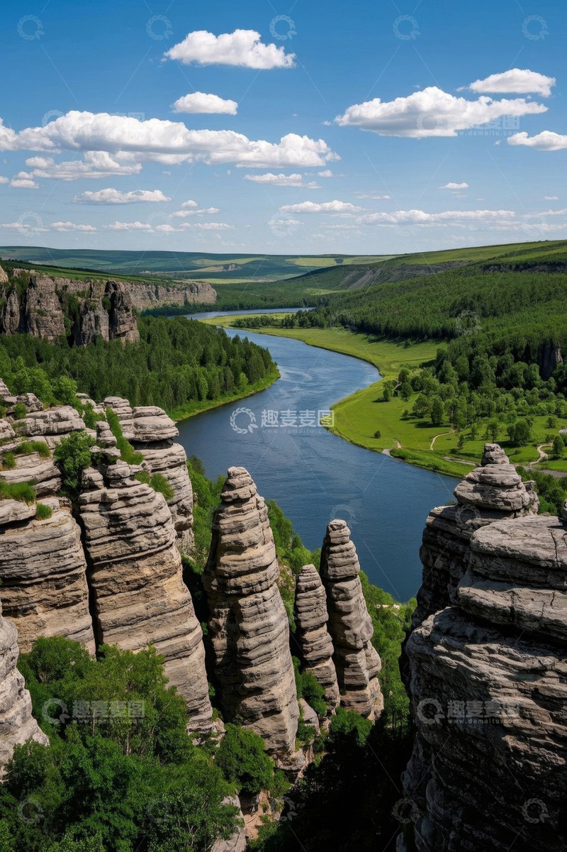 高清大图下载【趣麦麦图】河谷山林岩石自然景观