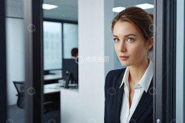 办公室内职业女性肖像