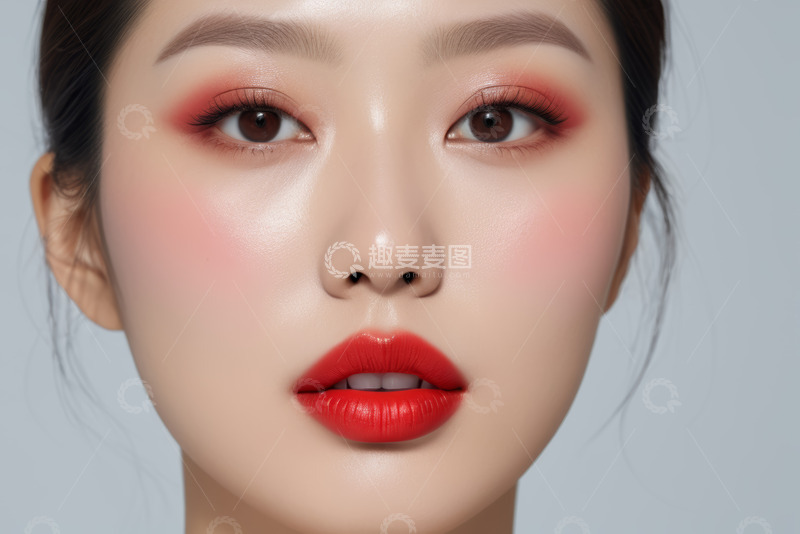 高清大图下载【趣麦麦图】亚洲女性化妆特写