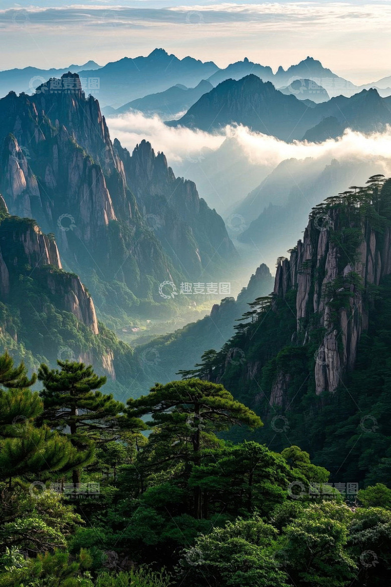 安徽黄山山脉自然风光