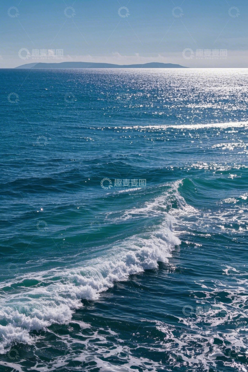 高清大图下载【趣麦麦图】波光粼粼的蓝色海洋景观