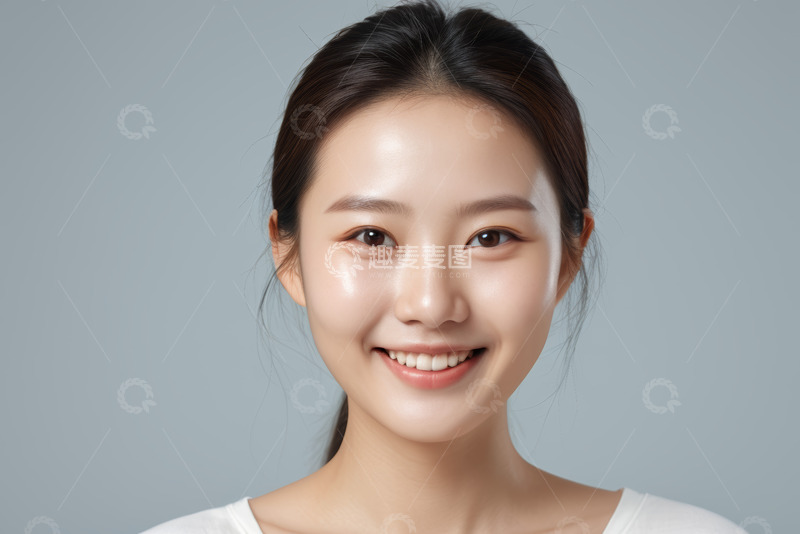 高清大图下载【趣麦麦图】微笑女性面部特写素材