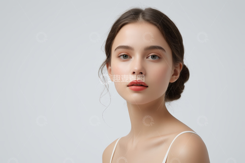 高清大图下载【趣麦麦图】女性面部特写肖像