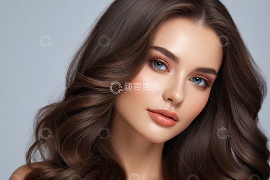 长发女子特写肖像