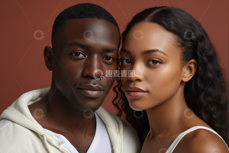 高清大图下载【趣麦麦图】非裔美国男女肖像特写