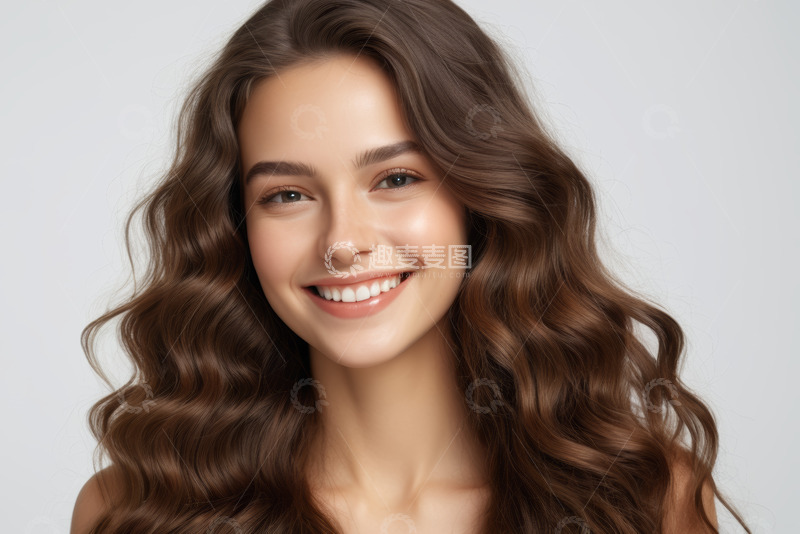 高清大图下载【趣麦麦图】微笑女子的特写肖像