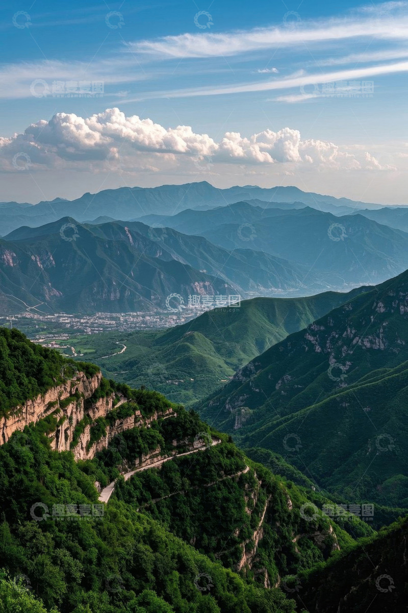 高清大图下载【趣麦麦图】山间公路自然风光俯瞰