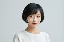年轻女性半身肖像