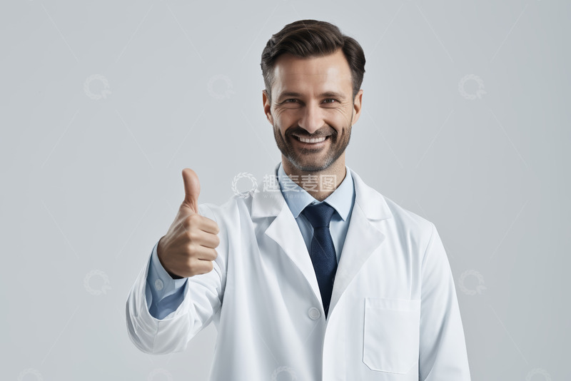 高清大图下载【趣麦麦图】男医生竖大拇指示意