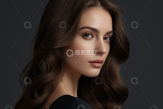 女性面部特写肖像素材