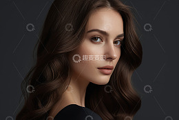 女性面部特写肖像素材