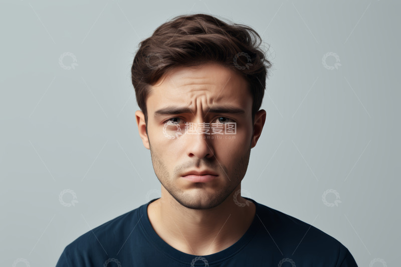 高清大图下载【趣麦麦图】男子室内表情严肃肖像