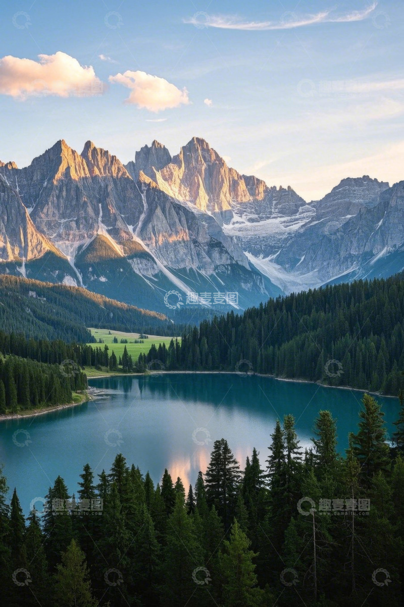 高清大图下载【趣麦麦图】湖光山色自然风光全景