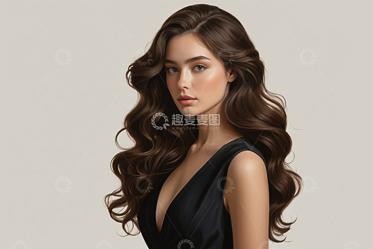 长发时尚女性肖像