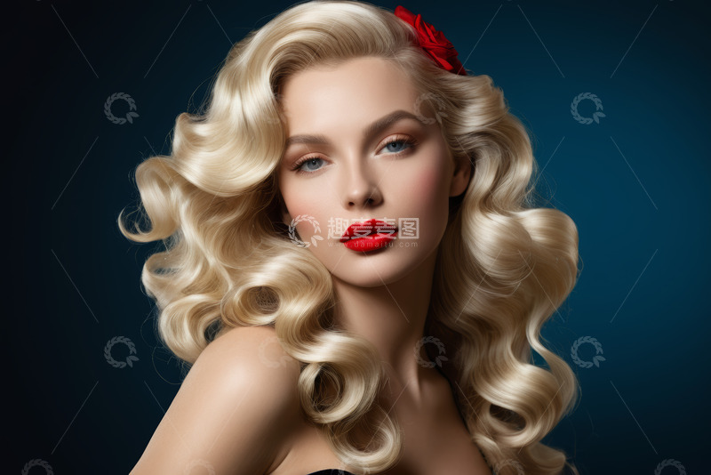高清大图下载【趣麦麦图】金发时尚女性肖像特写