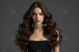 长发女性肖像特写