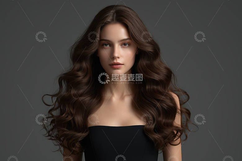 长发女性肖像特写