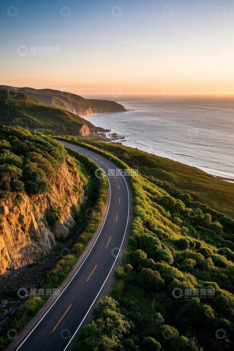 高清大图下载【趣麦麦图】沿海公路自然风光