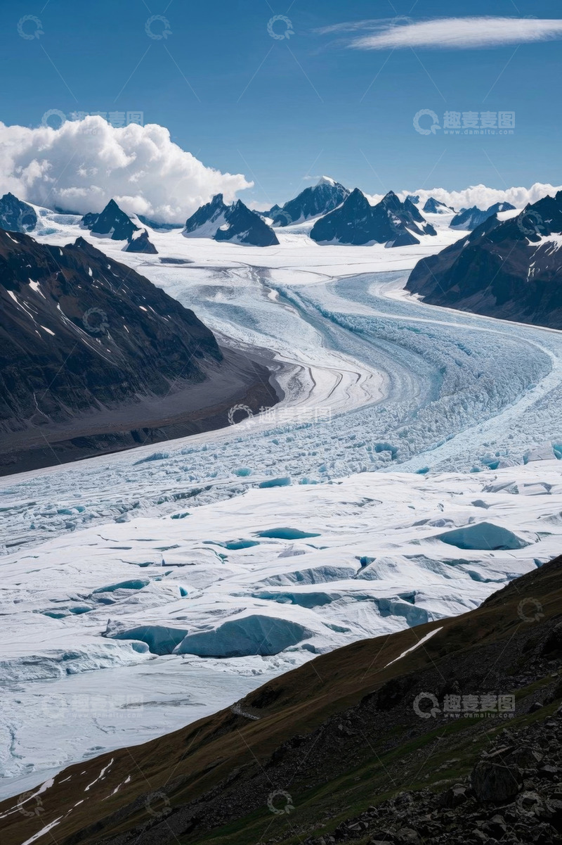 高清大图下载【趣麦麦图】壮丽冰川雪山全景
