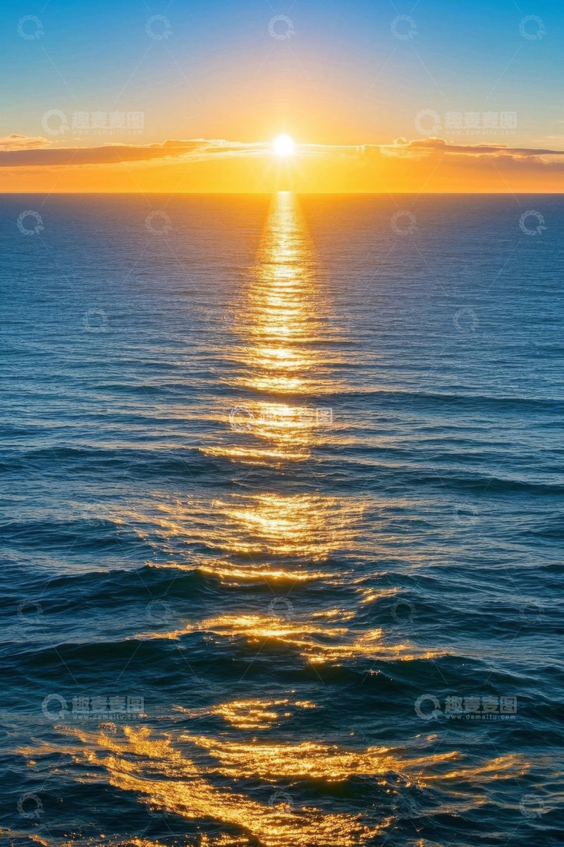 高清大图下载【趣麦麦图】海上日出自然风光