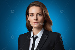 身着正装的青年女性肖像