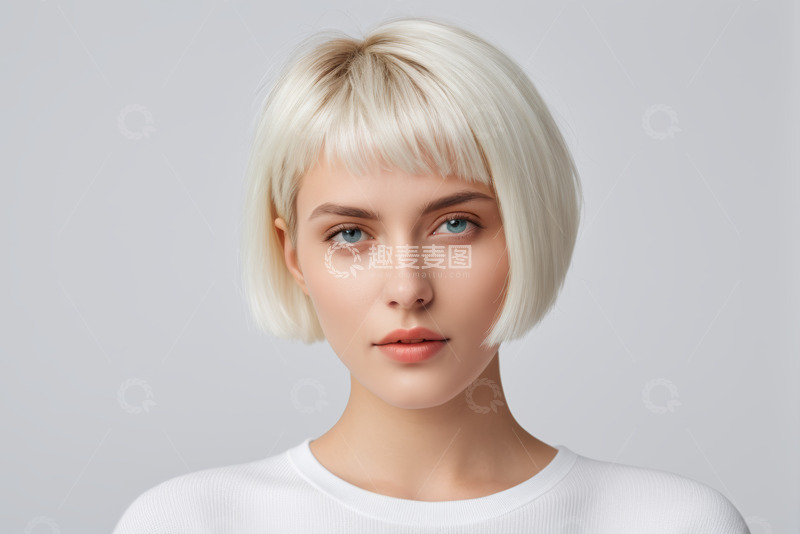 高清大图下载【趣麦麦图】金发女子面部特写