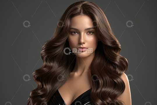 长发卷发女性特写