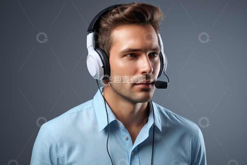 高清大图下载【趣麦麦图】戴耳机男士商务肖像