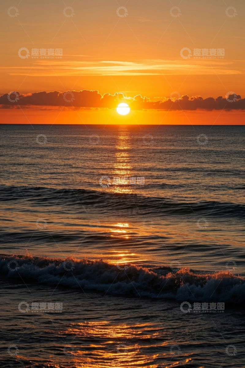 高清大图下载【趣麦麦图】海上日出海景风光